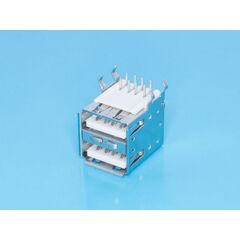 USBA-2J, разъем usb, тип а, гнездо на плату, двойной, тип 1