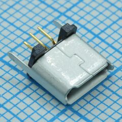 USB3145-30-1-A, разъем микро usb тип b 2 контакта питания /3 сигнальных контакта шаг 0.65мм монтаж в отверстие