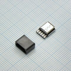 microUSB 5BF кабельная розетка, разъем micro usb тип b, usb 2.0, розетка, 5 выводов