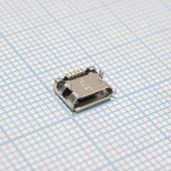 microUSB 5BFR1, разъем micro usb тип b, usb 2.0, розетка угловая, 5 выводов