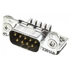 1-338168-2, разъем d sub, 9 контакт(-ов), штекер, da, серия amplimite hd-20, корпус из металла, пайка