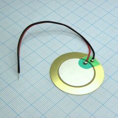 FML-35T-3.0A1-100, пьезо-элемент 3.0khz cсоб=32nf d=35.0 t=0.6 длина выводов 100мм