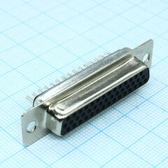 DS1035-44FBNSISS, d-sub разъем высокой плотности, пайка на кабель, розетка, 44 контакта, цвет - чёрный