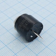 HCM1606A, звукоизлучатель электромагнитный, +6v d=16mm 40 ма, 85 дб, 2048 гц, h=14 мм
