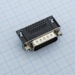 DS1038-26MBNSIA74-0CC, d-sub разъем высокой плотности, пайка на плату, прямой угол, вилка