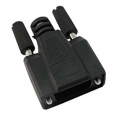 DSUB PLASTIC CASE (DPB-9), кожух для разъема d-sub 9pin пластиковый черный с удлиненными винтами