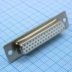 DS1035-44FWNSISS, d-sub разъем высокой плотности, пайка на кабель, розетка, 44 контакта, цвет - белый