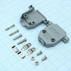 KLS1-DB-15P-S-G, кожух для разъема d-sub 15pin, пластик, серый. предназначен для защиты от повреждений разъема