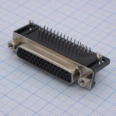 DS1038-44FBNSIA74-0CC, d-sub разъем высокой плотности, пайка на плату, прямой угол, розетка