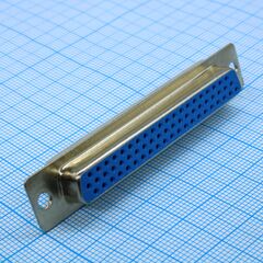 DS1035-62FUNSISS, d-sub разъем высокой плотности, пайка на кабель, розетка, 62 контакта, цвет - синий