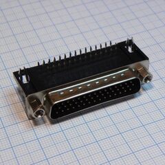 DS1038-44MBNSIA74-0CC, d-sub разъем высокой плотности, пайка на плату, прямой угол, вилка