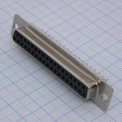 DS1034-37FBNSISS, разъем d-sub, розетка на плату 37 контактов вертикальный / чёрный