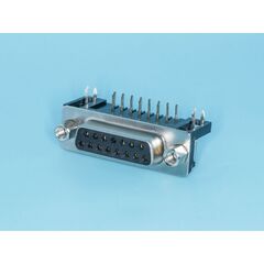 DRB-15FA, разъем 15 контактов, гнездо на плату, прямой угол 7.2мм