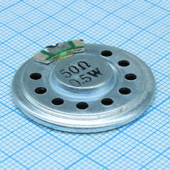 DXI30N-A 0.5W 50OHM, динамик 50 ом, 0,5вт, d=30мм, h=5,5мм