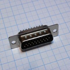 DS1035-26MBNSISS, d-sub разъем высокой плотности, пайка на кабель, вилка, 26 контактов, цвет - чёрный