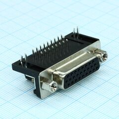 DS1038-26FBNSIA74-0CC, d-sub разъем высокой плотности, пайка на плату, прямой угол, розетка