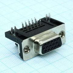 1-1734530-3, разъем угловой d sub, серия amplimite hd-22, da, гнездо, 15 контакт(-ов)