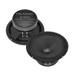 Deaf Bonce DB-MX80 (пара), сч динамики (пара) 8" 110-10000 гц, rms-150 вт, max-300 вт, 4 ом, fs-108 гц, 93 дб, магнит-феррит