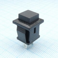 PB-02B-G, кнопка без фиксации на замыкание 0.5а 250в квадратная -черный-
