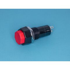 PSW-6FA-R, кнопка восьмиугольная 220в 1а с фиксацией, крепление гайка, красная