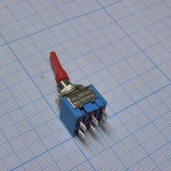 MTS-203 E-1, тумблер on-off-on 2 группы контактов 3а,250в ручка - пластик