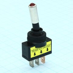 ASW-15D/R, тумблер красный с подсветкой on-off (20a 12в)