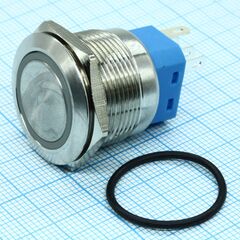 A22-A1-250V с зеленой подсветкой, кнопка антивандальная с подсветкой 250в d22 5a 250b (6c) (on)-off/(off)-on