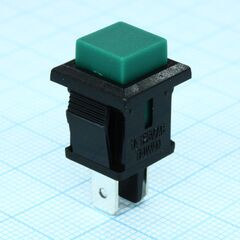 PB-02TGN-G, кнопка без фиксации на замыкание 0.5а 250в квадратная -зеленый-