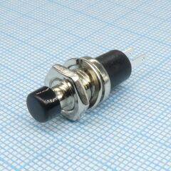 PB-05-7B1-G, кнопка без фиксации на замыкание 0.5а 250в круглая м7 -черный-