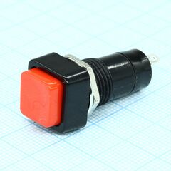 PB-14BR1-G, кнопка без фиксации на замыкание 0.5а 250в квадратная м12 -красный-