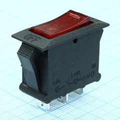 IRS-1-R15 15A красный, выключатель автомат клавишный reset-off 15а 220в с подсветкой
