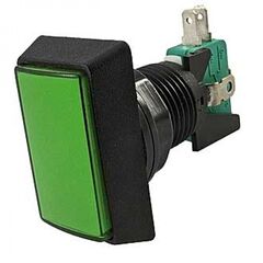 GMSI-3B-R NO(NC)+NC(NO) GREEN, кнопка прямоугольная с led подсветкой, цвет зеленый, размер 50х32мм, посадочное отверстие 23.5мм, 5а/250в