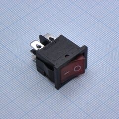 DS RWB-207 красный 12V, 2 положения клавиши, 2 группы замыкающих контактов, 250vac 6a, ширина контакта 4.8мм, красная подсветка 12в