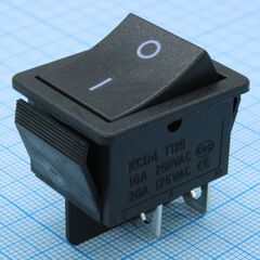 RWB-501 черный, выключатель клавишный on-off (4c) 15а 250в
