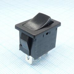 R19A-22BBOT-G, переключатель клавишный 6а 250в on-on 3 pin -черный-