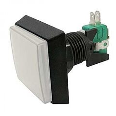 GMSI-2B-S NO(NC)+NC(NO) WHITE 50MM, кнопка квадратная с led подсветкой, цвет белый, размер 50х50мм, посадочное отверстие 23.5мм, 5а/250в
