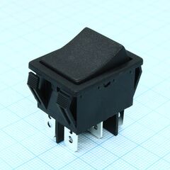 R52-5BBOT-G, переключатель клавишный 16а 250в on-off 6 pin -черный-