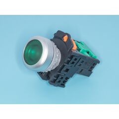 TN2IF2GN-1A, кнопка управления плоская, с подсветкой, без фиксации, d 30 мм, нр, зеленая