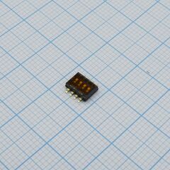 DHN-04F-T-V, движковый переключатель 4 группы smd монтаж 1.27мм 25ма 24в с плёнкой положение выкл