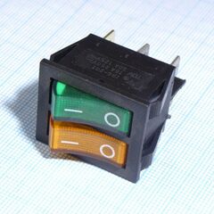 SWR 2101-1C3 Y+G/B IRS, переключатель клавишный с подсветкой