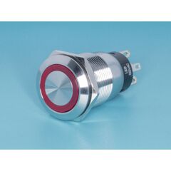 TT19ML2R2, кнопка управления герметичная, с подсветкой, без фиксации, d 22 мм, 2нр+2нз, красная