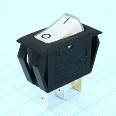 L-KLS7-005 -11/N-C-2 WT/BK-P1-S(2), тумблер on-off с красной подсветкой 250в
