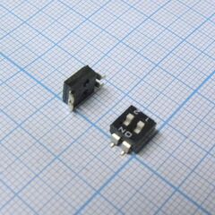 DM-02-V, движковый переключатель 2 группы smd монтаж 2.54мм 25ма 24в