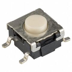 B3S1000P, кнопка тактильная 6х6 h=4.3мм (3.4мм+толкатель 0.9мм) 1.57n(160гр) 0.05a 24в smd монтаж 5000000циклов лента на катушке