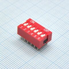 NDSR-06-V, движковый переключатель 6 групп монтаж в отверстие 2.54мм 25ма 24в утопленный движок