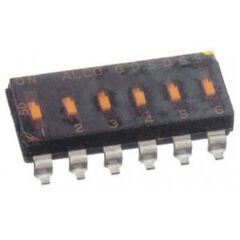 1-1825006-5, переключатель dip on - off 8pst 8 recessed slide 0.025a 24vdc pc pins 2.54mm