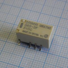 G6S-2F-5DC, сигнальное реле две группы на переключение 2а катушка 5в (9.4x7.5x15)мм