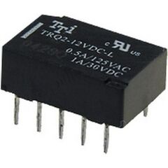 TRQ-2-5VDC-R, катушка: 5 в 0,14 вт 178 ом контакты: 2 переключающих 1 а 125 в перем. материал: ag сплав габариты 14х9х5,4 мм