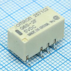 G6S-2F-TR-5DC, сигнальное реле две группы на переключение 2а катушка 5в (9.4x7.5x15)мм