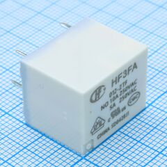 HF3FA/012-ZTF, реле силовое серия hf3fa 10a один контакт на замыкание катушка 12в монтаж в отверстие сверхминиатюрное